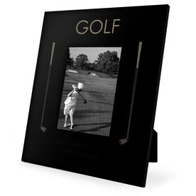 Golf Engraved Picture Frame - Word [5" X 7" (Photo) - 11" X 13" (Frame)/Portrait (Vertical)] - SS