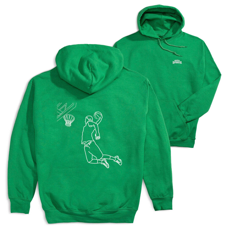 Basketball Hooded Sweatshirt - Basketball Player Sketch (Back Design)
