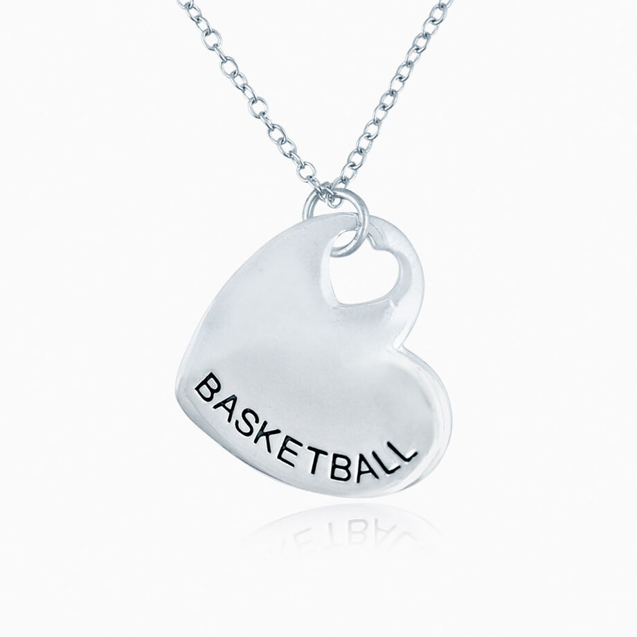 Sport Heart - BASKETBALL Silver Necklace