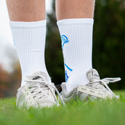 Guys Lacrosse Woven Mid-Calf Socks - Yeti to Lax