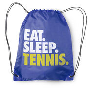 Tennis Drawstring Backpack Eat. Sleep. Tennis.