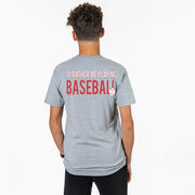 Baseball Short Sleeve T-Shirt - I'd Rather Be Playing Baseball (Back Design)