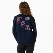 Hockey Crewneck Sweatshirt - Hockey USA Gold (Back Design)