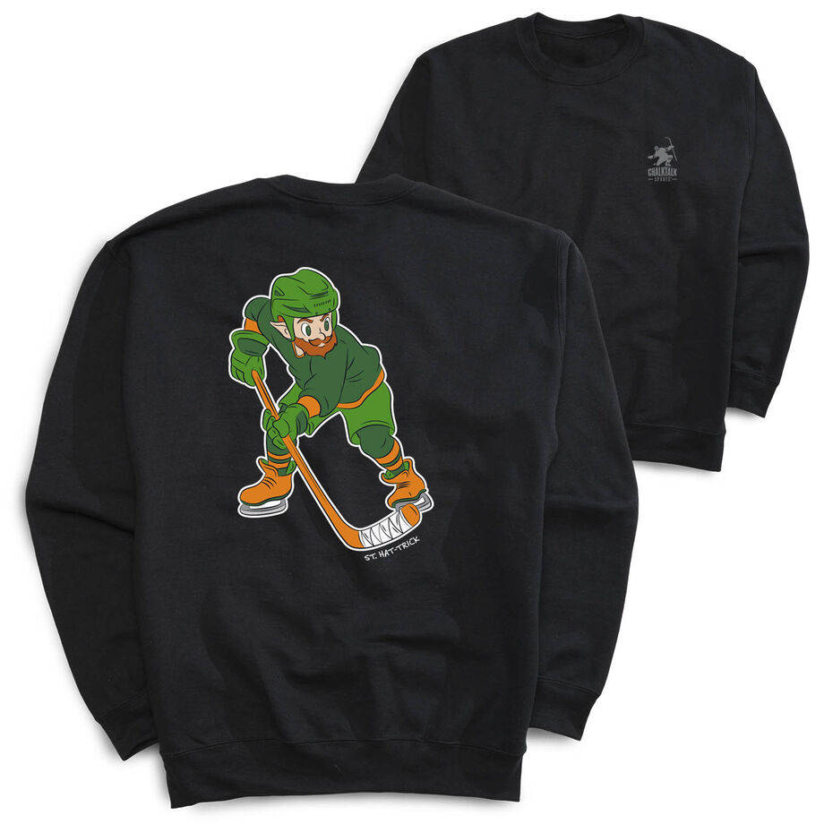 Hockey Crewneck Sweatshirt - St. Hat-Trick (Back Design)
