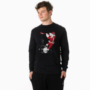 Guys Lacrosse Tshirt Long Sleeve - Santa Laxer