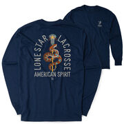 Guys Lacrosse Tshirt Long Sleeve - Lone Star Lacrosse (Back Design)