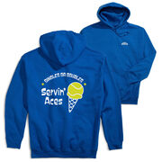 Tennis Hooded Sweatshirt - Servin' Aces (Back Design)