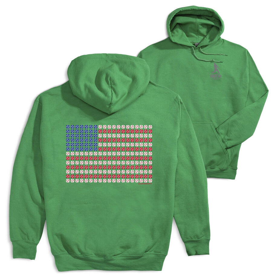 Baseball Hooded Sweatshirt - Patriotic Baseball (Back Design)