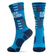 Swimming Woven Mid-Calf Sock Set - Born to Swim