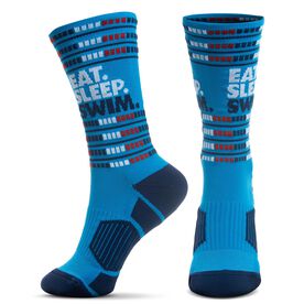 Swimming Woven Mid-Calf Socks - Eat. Sleep. Swim.