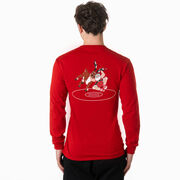 Wrestling Tshirt Long Sleeve - Wrestling Reindeer (Back Design)