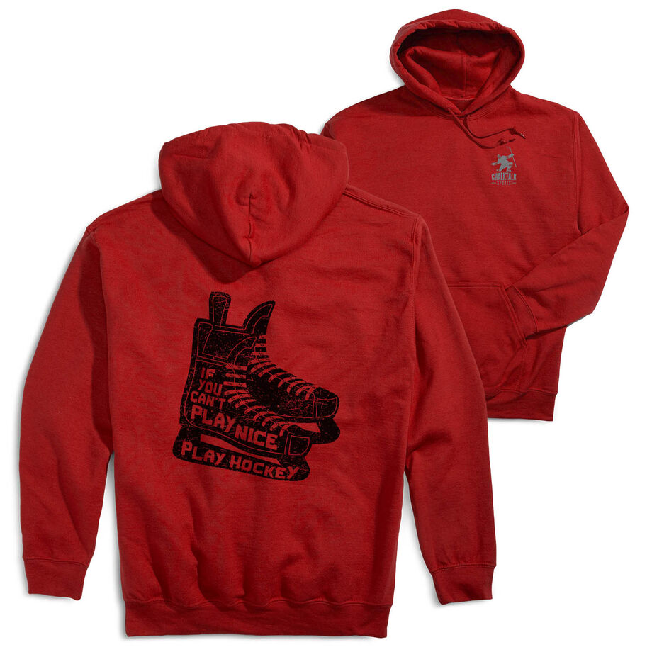 Hockey Hooded Sweatshirt - Play Hockey (Back Design)