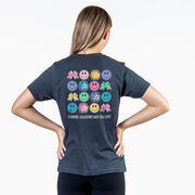 Cheerleading Short Sleeve T-Shirt - Cheer Makes Me Happy (Back Design)