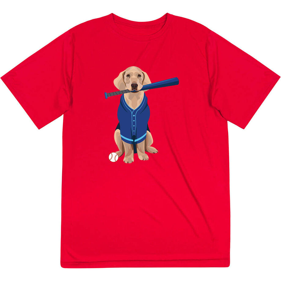 Baseball Short Sleeve Performance Tee - Dinger the Baseball Dog