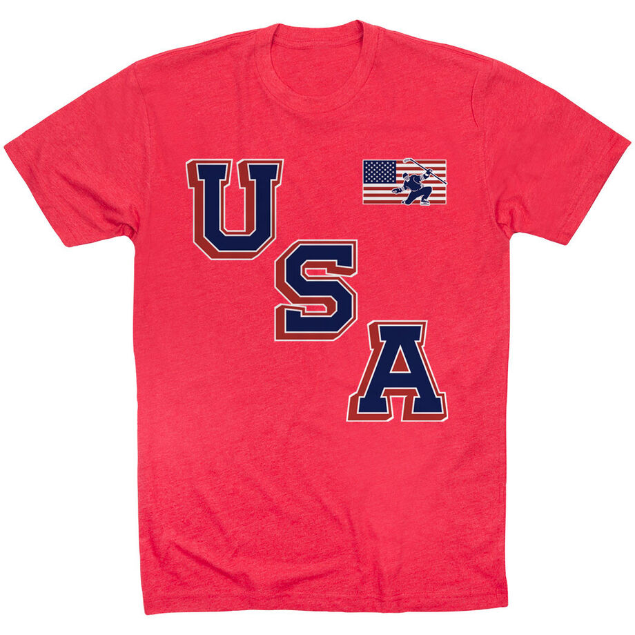Hockey T-Shirt Short Sleeve - Hockey USA Gold