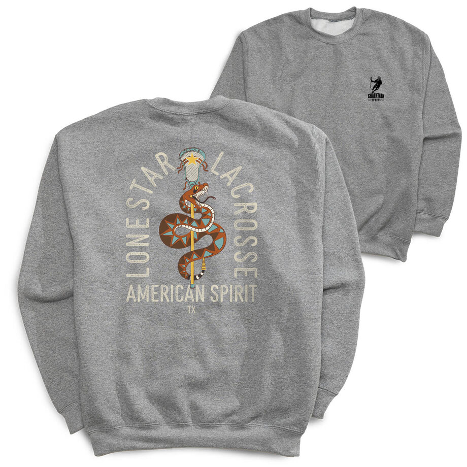Guys Lacrosse Crewneck Sweatshirt - Lone Star Lacrosse (Back Design)