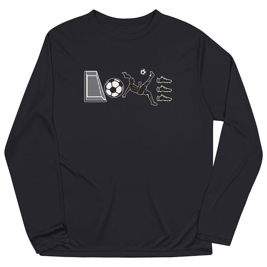 Soccer Long Sleeve Performance Tee - Soccer Love - Personalization Image
