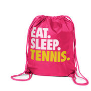 Tennis Sport Pack Cinch Sack Eat. Sleep. Tennis.