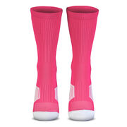 Team Number Woven Mid-Calf Socks - Pink