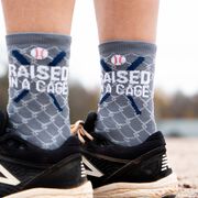 Baseball Woven Mid-Calf Socks - Raised in a Cage