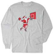 Basketball Tshirt Long Sleeve - Slam Dunk Santa