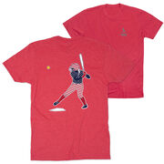 Softball Short Sleeve T-Shirt - Softball Star (Back Design)