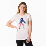 Volleyball Women's Everyday Tee - Volleyball Stars and Stripes Player