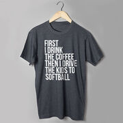 Softball Short Sleeve T-Shirt - Then I Drive The Kids To Softball