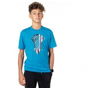Guys Lacrosse Short Sleeve T-Shirt - Patriotic Stick