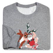 Wrestling Crewneck Sweatshirt - Wrestling Reindeer
