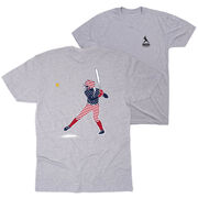 Softball Short Sleeve T-Shirt - Softball Star (Back Design)