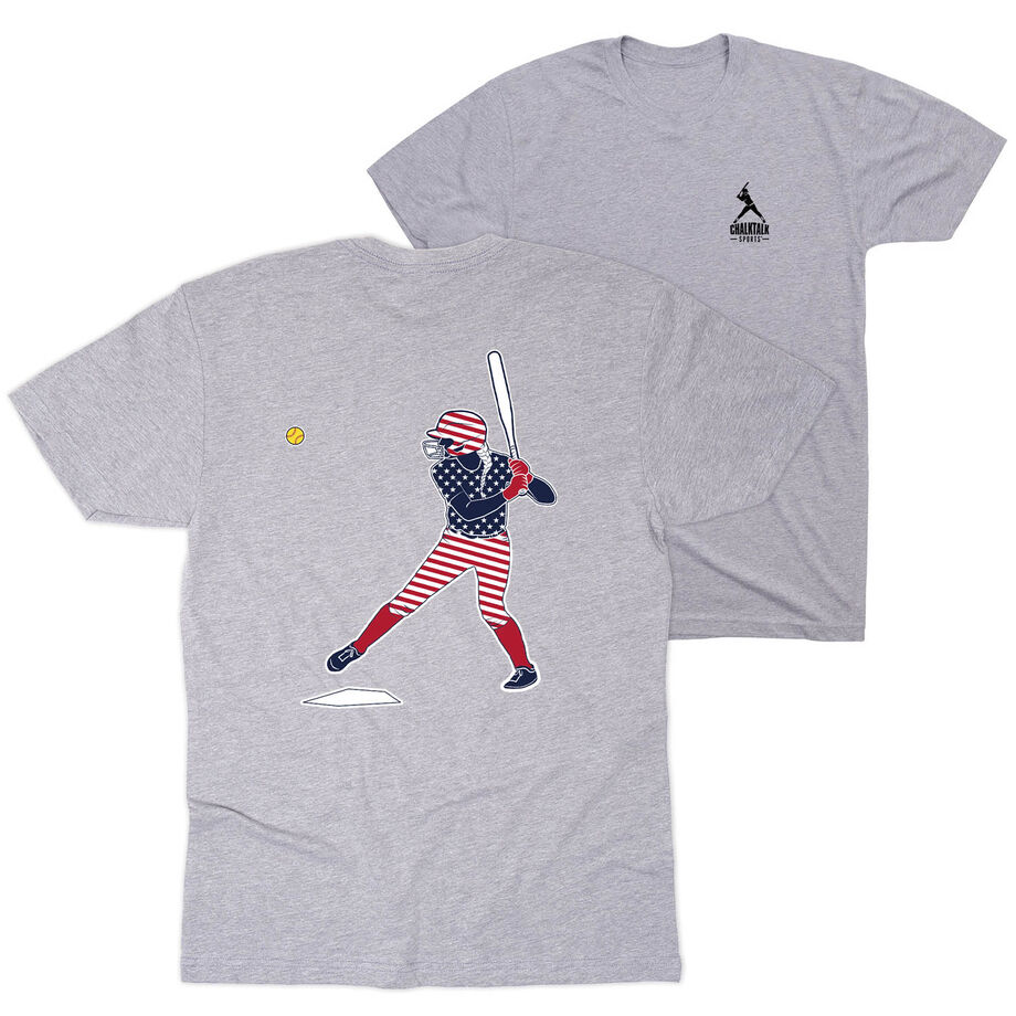 Softball Short Sleeve T-Shirt - Softball Star (Back Design)
