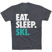 Skiing T-Shirt Short Sleeve Eat. Sleep. Ski.