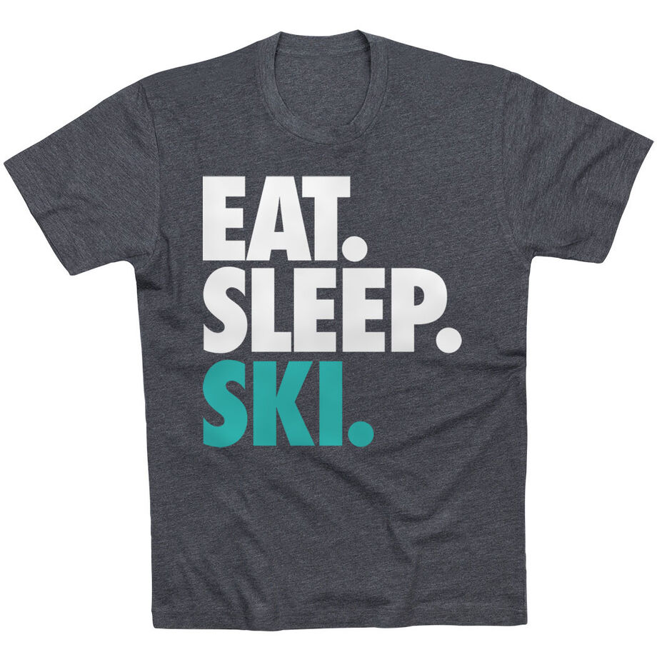 Skiing T-Shirt Short Sleeve Eat. Sleep. Ski.