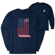 Hockey Tshirt Long Sleeve - American Flag (Back Design)