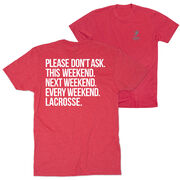Lacrosse Short Sleeve T-Shirt - All Weekend Lacrosse (Back Design)