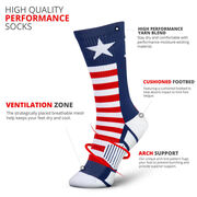 Hockey Woven Mid-Calf Socks - Patriotic