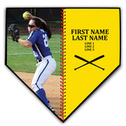 Softball Home Plate Plaque - Player Photo Stitch