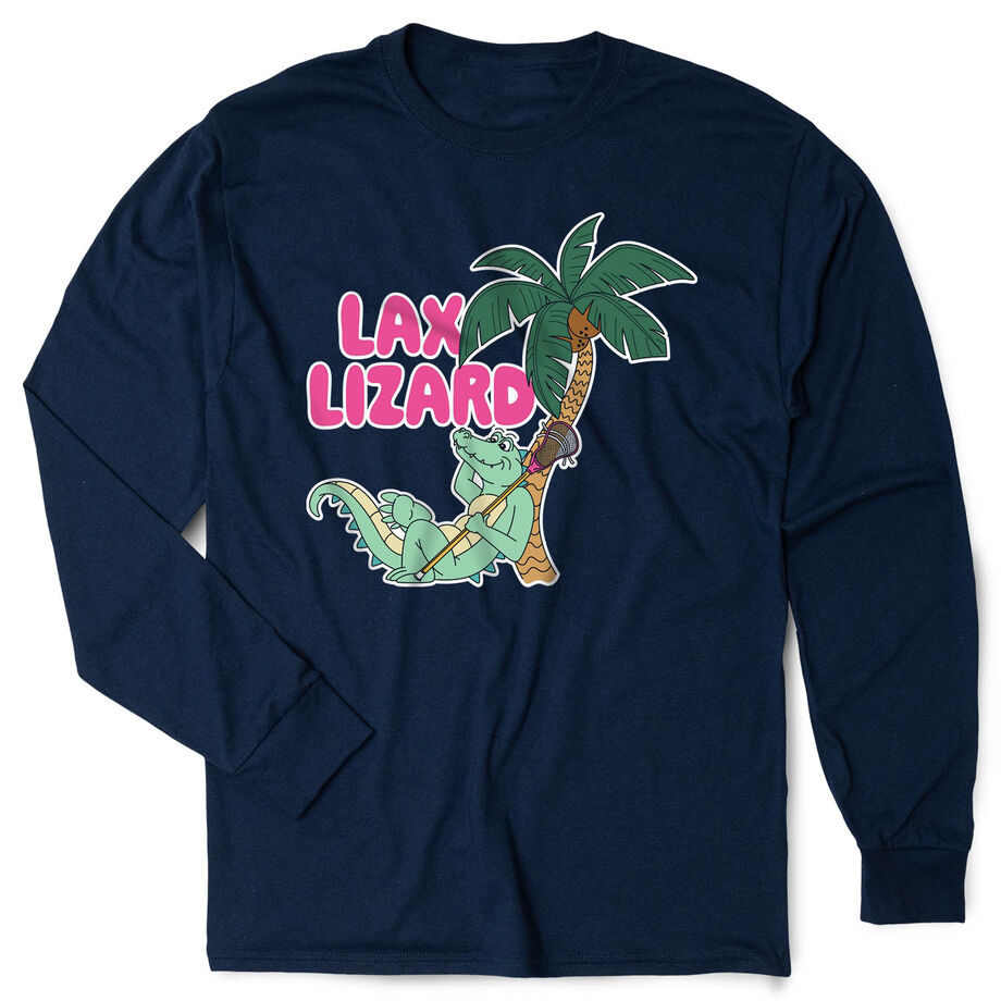 Guys Lacrosse Tshirt Long Sleeve - Lax Lizard