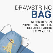 Girls Lacrosse Drawstring Backpack - Chase The Lax Dog 