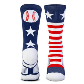 Baseball Woven Mid-Calf Socks - Patriotic