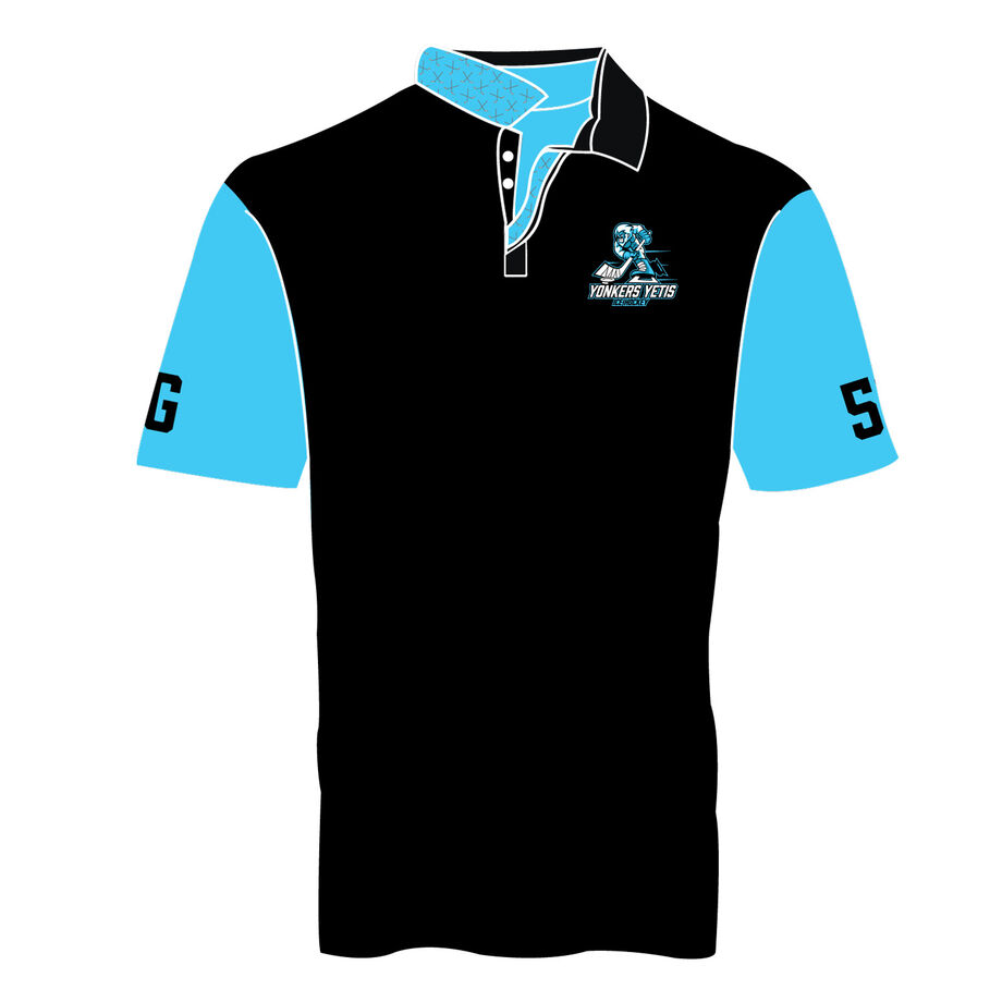 Custom Team Short Sleeve Polo Shirt - Hockey Pattern Color Block