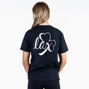 Girls Lacrosse Short Sleeve T-Shirt - Lax Shamrock (Back Design)