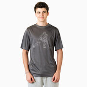 Hockey Short Sleeve Performance Tee - Hockey Player Sketch