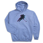 Hockey Hooded Sweatshirt - Hockey Girl Glitch