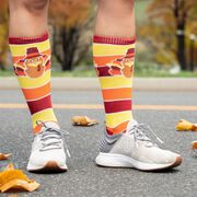 Woven Mid-Calf Socks - Turkey Stripe (Yellow/Orange/Red)