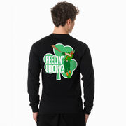 Baseball Tshirt Long Sleeve - Feelin' Lucky Baseball (Back Design)
