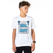 Guys Lacrosse Short Sleeve T-Shirt - My Goal Is To Deny Yours
