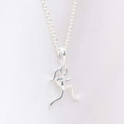 Sterling Silver Mini Stick Figure Runner Necklace