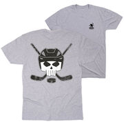 Hockey Short Sleeve Tee - Hockey Helmet Skull (Back Design)